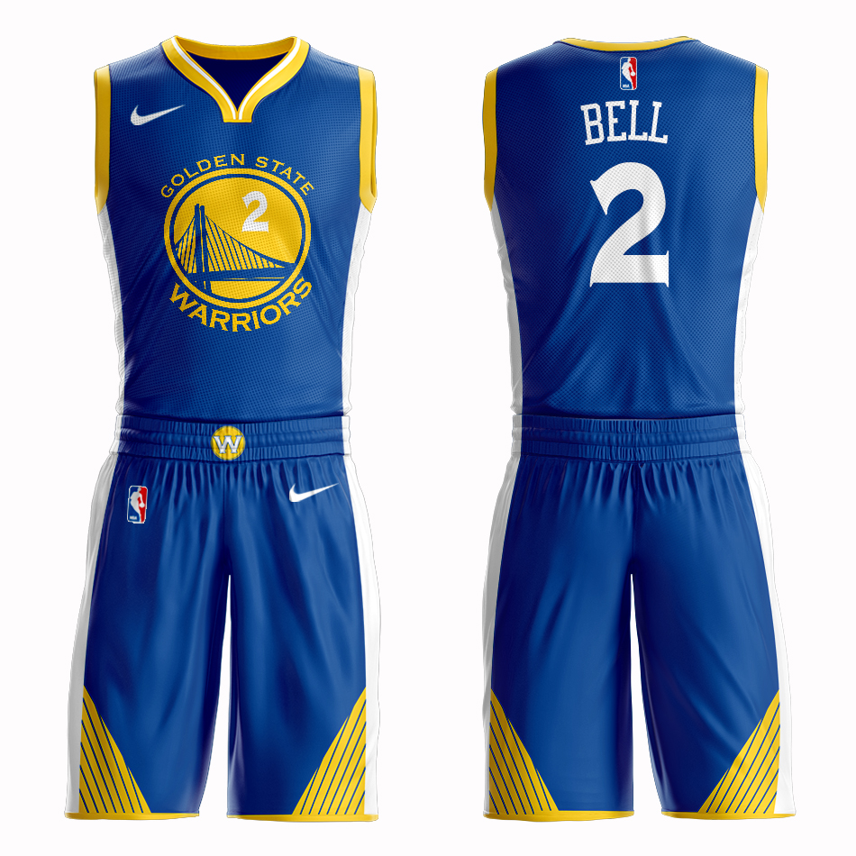 Men 2019 NBA Nike Golden State Warriors 2 Bell blue Customized jersey